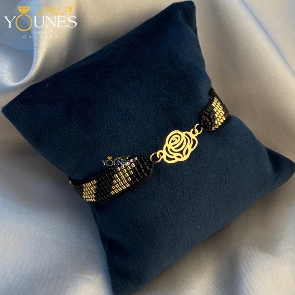 دستبند میوکی مشکی طلایی رز طلا